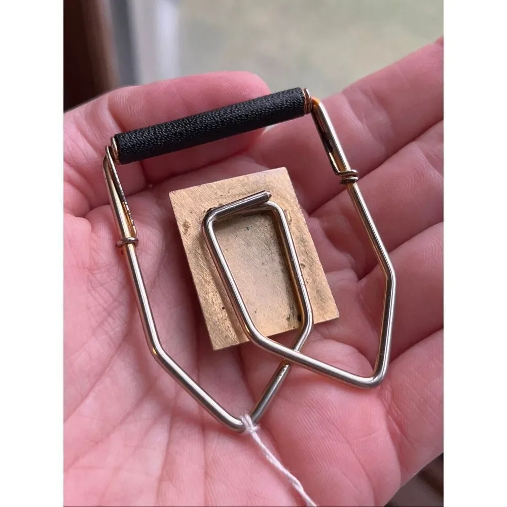 VTG MCM Money Clip Figural Inlay 1950s Mens Accessory Fathers Day